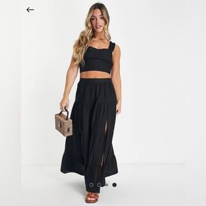 Linen black two piece set